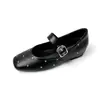 Zapatos Mary Jane Planos para Mujer con Piel de Oveja, Aumentadores Invisibles de Altura de 5 cm, con Pedrería, Modelo Nuevo 2026, de una Sola Correa y Boca Baja