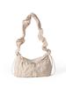 Bolso de mano estilo coreano retro elegante con pliegues de hadas para mujer, bolso cuadrado pequeño simple de nueva moda de primavera 2024