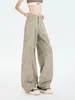 Calça Jeans Wide Leg para Mulheres, Design Outono e Inverno, Calça Longa Reta, Tamanho Plus, Cintura Alta, Caimento Solto, Calça Emagrecedora para Mulheres
