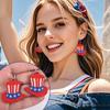 Pendientes del Día de la Independencia de Amazon Joyería Europea y Americana Fiesta Decoración de Fiesta Pendientes Brillantes Estrella Bandera Pendientes de Mariposa