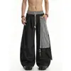Directamente del fabricante: Pantalones Casuales de Cuadros para Hombre, Nuevo Estilo de Verano, Cintura Doble Holgada, Pantalones de Dobladillo Curvo, Pantalones Casuales Estilo Ins para Mujer