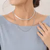 Europeu e Americano transfronteiriço jóias simples dupla camada pequeno buraco cobra osso cadeia colar feminino estilo punk na moda ins âncora colar