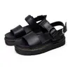 Sandalias de Talla Grande para Mujer Populares de Verano Europeas y Americanas Nuevas Punta Redonda Color Sólido Plataforma Suela Suave Romanas Zapatos de Playa Sandalias de Suela Gruesa
