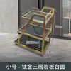 Carrito de Comedor Comercial KTV de Hotel de Tres Niveles de Acero Inoxidable y Vidrio Carrito para Bebidas Carrito de Entrega de Comida para Salones Privados de Restaurante Carrito de Mano para Pasteles