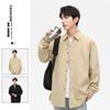 Nova Camisa Masculina de Manga Longa Outono Estilo Japonês Estilo de Hong Kong Algodão Solta Cor Sólida Casual Jaqueta Camisa de Trabalho Tendência
