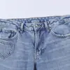 Atacado Fabricante de Roupas Femininas Transfronteiriço Verão 2026 Estilo Europeu e Americano Moderno Versátil Casual Simples Jeans Rasgado em Formato de Coração