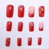 96 Piezas de Uñas Postizas para Adultos Acabadas Nuevo Estilo Dulce Puro Florales Removibles Arte de Uñas Transfronterizo
