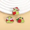 Broche Metálico con Forma de Rana de Dibujos Animados con Motivos de Animales de Fresa y Hongo, Accesorio de Pin Decorativo, Rana de Dibujos Animados