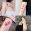 Pegatinas de Tatuaje Coloridas de Loto, Carpa, Buena Suerte y Fortuna, Impermeables y de Larga Duración, para Clavícula y Tobillo, Pegatinas de Alto Valor para Cubrir Cicatrices de Flor de Cerezo