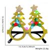 Gafas Luminosas de Dibujos Animados de Navidad Decoración Navideña Suministros para Fiesta Feliz Año Nuevo Letra Luz LED Marco de Gafas