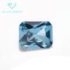 Flor de carro retangular chanfrada 106# espinélio azul mar raso síntese pedra nua pequeno octogonal 106 espinélio azul claro