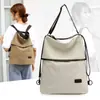 Mochila Escolar de Lona Cor Sólida Estilo Coreano Transfronteiriça Nova Mochila de Viagem Retrô Mochila Casual Tendência de Grande Capacidade