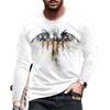 Comercio Exterior Primavera y Otoño Nueva Camiseta para Hombre de Manga Larga Cuello Redondo Estampado 3D Bandera Americana Águila Ropa Personalizada para Hombre Europea y Americana
