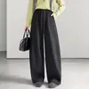 Pantalones Casuales de Moda Versátiles con Corte Irregular para Mujer 2026 Otoño Invierno Nuevos de Cintura Alta Holgados Largos de Moda Adelgazantes de Pierna Ancha