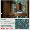 Nuevo Modelo Superficie de Cristal 1200*2400 Fondo Brillante Pared de Fondo Entrada Isla de Jade Azul Mesa Mostrador de Bar Mesa de Café Cristal Azul