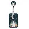Fabricante Transfronteiriço Retrátil Fivela de Puxar Fácil Fivela de Crachá Flor da Lua Porta-Cartão UV Cordão de Poliéster Porta-Identificação de Puxar Fácil Estoque Pronto