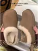 Zapatos Birkenstock de suela gruesa de dos vías para mujer 2026 nueva llegada de invierno botas de nieve forradas de polar pantuflas de pelo zapatos de algodón cálidos con suela blanda
