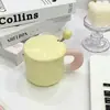 Caneca de leite-fufu para dropshipping com tampa e colher, caneca de café de cerâmica fofa de alto valor para meninas, adequada para casais e uso no escritório