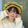 TikTok Popular de Internet Sombrero de Hamburguesa Chica Linda Foto Divertida Tocado de Cabeza de Hamburguesa ins Berenjena Creativa de Comida