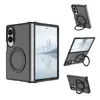 Adecuado para funda de teléfono Samsung Z Fold8, anticaída, sin cubierta lateral, escudo plateado, tacto piel, soporte giratorio, modelo nuevo