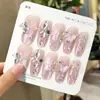 Parches para Uñas Postizas Fm-335, Uñas Portátiles Removibles, Producto Nuevo, Diseño Ojo de Gato Flor de Ciruelo Cuatro Estaciones, 30 Piezas, Arte de Uñas Sellado Hecho a Mano