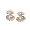 Pendientes de Perla con Forma de Concha de Nicho Diseño Individual Exquisito Lindos Pendientes Lujo Ligero Esmalte de Goteo Estilo Caliente Pendientes de Botón de Flor para Mujer