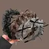 Diadema de Malla con Lazo de Puntos para Mujer, Uso Diario en Exteriores, con Dientes, para Frente Alta, Diadema para Sujetar el Cabello, Antideslizante, No se Cae, Pinza para el Cabello