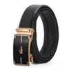 Cinturón de Cuero de Alta Gama para Hombre, Cuero Genuino Hebilla Automática Acrílica Cinturón de Negocios para Hombres, Mayoreo