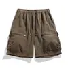 Pantalones Cortos Cargo de Verano Estilo Americano Transfronterizos con Bolsillos Tridimensionales, Cremallera Simple, Ropa Casual Resistente para Calle para Hombre