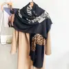 Lenço de Algodão e Linho Estilo JM Old Money com Estampa de Leopardo Xale Grande com Estampa de Leopardo e Tigre Vintage Proteção Solar Primavera Verão Lenço de Seda
