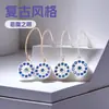 Aretes Retro Ojo Plata S925 Simples Nicho Gama Alta Largos para Mujer Ojo del Diablo Circonita Aretes de Plata