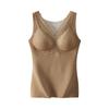 Colete Térmico Feminino Seda de Cabra Veludo de Seda Renda Roupa Íntima Acolchoada com Lã Roupa Íntima Espessa com Bojo Camiseta Base Sem Costura