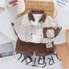 Ropa para Niños Verano Traje Deportivo 2025 Nuevo Estilo Camisa Floral de Verano para Niños Traje de Manga Corta Dropshipping