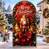 Decoración de Foto de Portada de Arco Navideño Cubierta de Tela Elástica de Seda de Leche Engrosada Cubierta de Puerta de Arco Personalizada para Fiesta Festiva