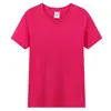 Camiseta publicitaria de color, cuello redondo, manga corta, 190g, personalizable con diseños DIY e impresión, adecuada para uniformes escolares y ropa de grupo