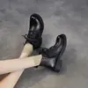 Botines retro estilo británico para mujer, nueva colección otoño/invierno 2026, piel genuina, suela gruesa, punta redonda, diseño original hecho a mano, versátiles botas Martin
