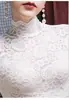 Camiseta de encaje sin mangas con cuello semi-alto Falso Collar Ning Xinyi, estilo coreano, elegante y con estilo, camiseta base calada para mujer