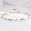 Pulsera de trémolo chapada en plata estilo coreano con cristal azul, para mujer, creativa, moderna, con diamantes, relámpago, personalidad, sencilla