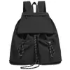 2026 Versão Coreana Mochila Casual ao Ar Livre Artística de Nylon Moda Lona Plissada Bolsa Escolar Celebridade da Internet Cordão Grande Capacidade