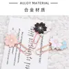 Clipes de Papel Marcadores de Página de Metal Estilo Coreano Clipes Fofos com Decoração de Flor de Cerejeira, Design Feminino, Criativo para Estudantes