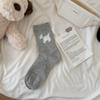 Calcetines de Cachorro West Highland con Lindo Lazo para Mujer Primavera y Verano Botón de Amor Calcetines de Media Caña Estilo Japonés Ins Calcetines de Moda Sin Costuras