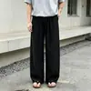 Modelo de exportación al por mayor Pantalones casuales de verano para hombre de lino Lyocell algodón-lino, pierna ancha, estilo old money, pantalones de cáñamo transpirables, talla grande