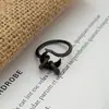 Anillo Abierto de Serpiente Negra Mate Estilo Gótico Oscuro Forma de Mariposa Corazón Espina Anillo de Dedo Índice Apilable Genial de Moda Nicho Unisex