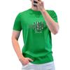 Camiseta de Manga Curta 2025 Moda Masculina Distinta Tendência Manga Dupla Algodão Seda Meia Manga Diamante Gola Redonda Slim Fit