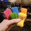 Tiktok Red ball head espesado anillo de toalla grueso cuerda para el pelo cuerda para el pelo tejido de lana sin dañar el pelo banda de goma sin costuras