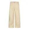 Calça Casual Lisa de Corte Reto Estilo Americano para Homens, Marca Trendy Vibe com Design de Bolsos, Calça Longa Larga Solta Workwear