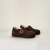 Versão em Couro~Sapatos Birkenstock de Solado Grosso, Aumentadores de Altura, Forrados com Lã, Totalmente Fechados para Mulheres, Estilo Inverno Birkenstock Mocasins, Sapatos de Algodão, Botas de Neve, Sapatos Individuais