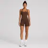 Conjunto Deportivo de Chaleco y Shorts con Cuello de Pétalos Transfronterizo, Transpirable y de Secado Rápido, Conjunto de Dos Piezas para Correr, Fitness, Pilates y Yoga