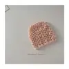 Chapéu de Tricô Infantil com Recortes Cor Lisa Versátil para Bebê Outono e Inverno Viagem Moda Chapéu de Lã Chapéu para Frio