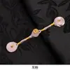 Botones de Hebilla Pan de Qipao Nuevo Estilo Chino Tejido a Mano Alambre Envuelto Perla Dorada Quemador de Incienso Botón de Tela de Una Palabra Hebilla Decorativa Retro Hanfu